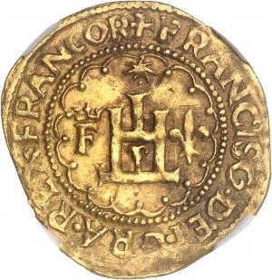 François I (1515-1547). Golden shield with sun, as Lord of Genoa ND (1527-1528), Genoa.