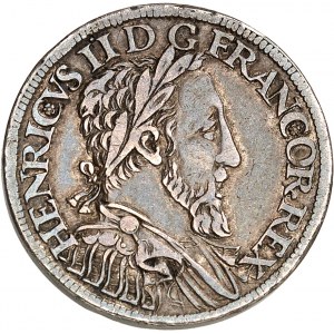 Enrico II (1547-1559). Doppio mezzo francobollo con mezzaluna 1552, A, Parigi.