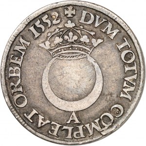 Henri II (1547-1559). Piéfort double du demi-teston au croissant 1552, A, Paris.