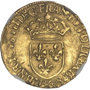 Henrich III (1574-1589). Zlatý štít so slnkom 1578, K, Bordeaux.