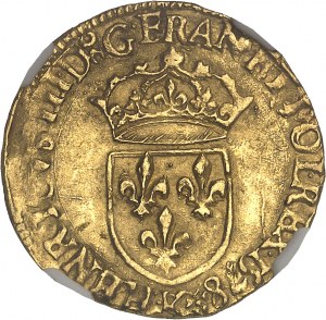 Henryk III (1574-1589). Złota tarcza ze słońcem 1578, K, Bordeaux.