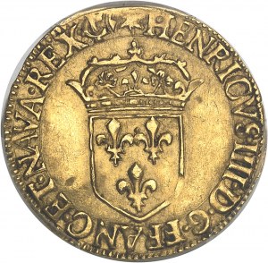 Jindřich IV. (1589-1610). Zlatý štít se sluncem, 2. typ 1595, &, Aix-en-Provence.