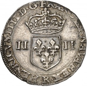 Henrich IV. (1589-1610). Štvrtinový štít, štít vpredu, 2. typ, s krížom a kvetovanými ramenami 1606, R, Villeneuve-lès-Avignon.