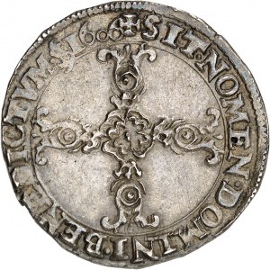 Henri IV (1589-1610). Quart d’écu, écu de face, 2e type, à la croix aux bras fleuronnés 1606, R, Villeneuve-lès-Avignon.