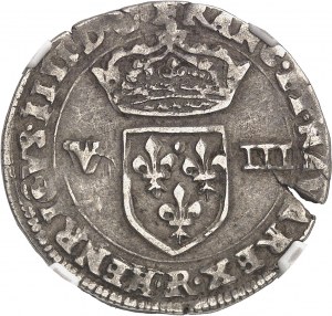 Heinrich IV. (1589-1610). Achtelschild, Vorderschild, 2. Typ, mit Kreuz mit blumengeschmückten Armen 1607, R, Villeneuve-lès-Avignon.
