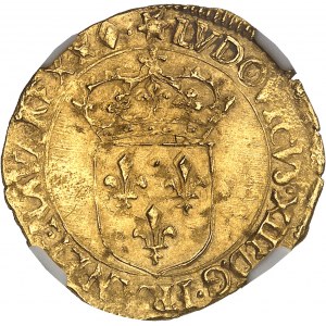 Ludvík XIII (1610-1643). Zlatý štít se sluncem, 1. typ 1640, &amp;, Aix-en-Provence.