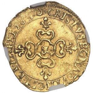 Louis XIII (1610-1643). Écu d’or au soleil, 1er type 1640, &, Aix-en-Provence.