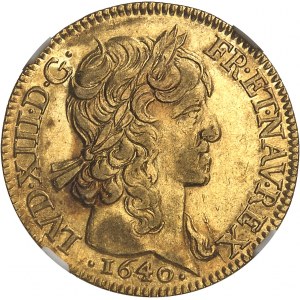Luigi XIII (1610-1643). Louis d'or à la mèche longue 1640, A, Parigi.