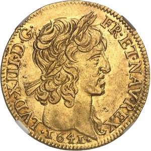 Louis XIII (1610-1643). Louis d'or à la mèche courte 1641/0, A, Paris.
