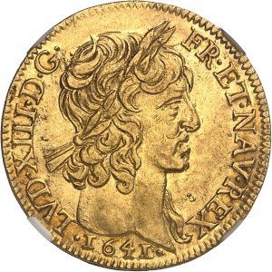 Ludwik XIII (1610-1643). Louis d'or à la mèche courte 1641/0, A, Paryż.
