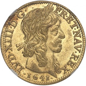 Louis XIII (1610-1643). Louis d’or à la mèche longue 1641, A, Paris.