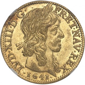 Ludwik XIII (1610-1643). Louis d'or à la mèche longue 1641, A, Paryż.