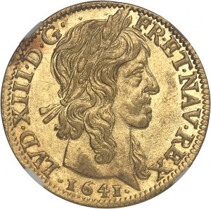 Louis XIII (1610-1643). Louis d’or à la mèche longue 1641, A, Paris.