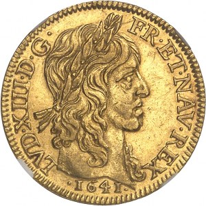 Luigi XIII (1610-1643). Louis d'or à la mèche longue 1641, A, Parigi.