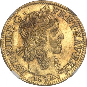 Louis XIII (1610-1643). Louis d’or à la mèche longue 1641, A, Paris.