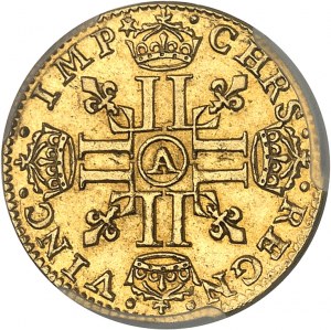Luigi XIII (1610-1643). Demi-louis d'or à la mèche longue et étoile 1641, A, Parigi.