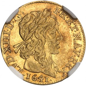 Ludwig XIII. (1610-1643). Goldener Halb-Louis 1641, A, Paris.