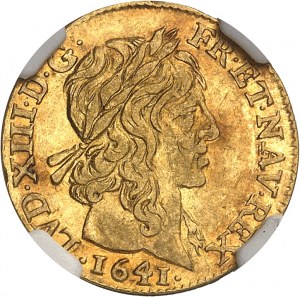 Ludwig XIII. (1610-1643). Goldener Halb-Louis 1641, A, Paris.