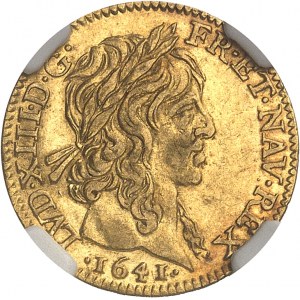 Luigi XIII (1610-1643). Mezzo Luigi d'oro 1641, A, Parigi.