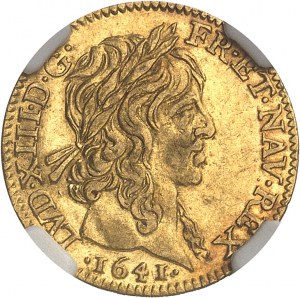 Louis XIII (1610-1643). Demi-louis d’or 1641, A, Paris.