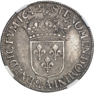 Luigi XIII (1610-1643). Scudo d'argento, 2° tipo 1642, A, Parigi (rosa tra due punti).