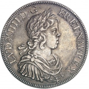 Luigi XIV (1643-1715). Scudo quadruplo con miccia corta 1644, A, Parigi (punto).