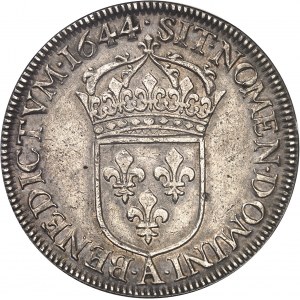 Luigi XIV (1643-1715). Scudo quadruplo con miccia corta 1644, A, Parigi (punto).