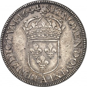 Ludwik XIV (1643-1715). Poczwórna tarcza z krótkim bezpiecznikiem 1644, A, Paryż (punkt).