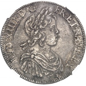 Ľudovít XIV (1643-1715). Štít s krátkou poistkou 1644, A, Paríž (ružový).