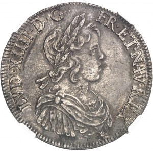 Ludwig XIV. (1643-1715). Ecu mit kurzem Docht 1644, A, Paris (rosa).