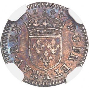 Ludvík XIV (1643-1715). Čtyřicátý osmý štít s drapérií 1644, A, Paříž.