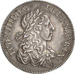 Ľudovít XIV (1643-1715). Strieborná ľalia, prvá podobizeň 1656, A, Paríž.