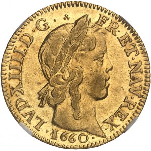 Ľudovít XIV (1643-1715). Louis d'or à la mèche longue 1660, K, Bordeaux.