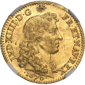 Ľudovít XIV (1643-1715). Louis d'or à la tête nue 1670, A, Paríž.