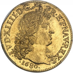 Ludvík XIV (1643-1715). Louis d'or à la tête virile 1680, I, Limoges.