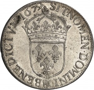 Louis XIV (1643-1715). Écu à la cravate, 2nd issue by F. Warin 1679, &, Aix-en-Provence.