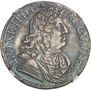 Ludwig XIV. (1643-1715). Demi-écu à la cravate, 2. Ausgabe von François Warin 1680, B, Rouen.