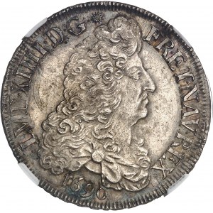 Louis XIV (1643-1715). Ecu with eight Ls, 1st type 1690, 9, Rennes.