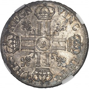 Ľudovít XIV (1643-1715). Štít s ôsmimi L, 1. typ 1690, 9, Rennes.