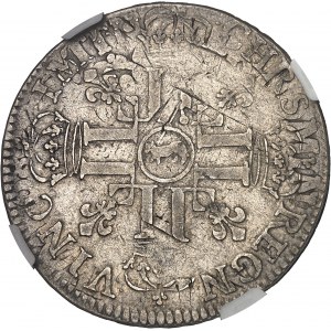 Ľudovít XIV (1643-1715). Écu aux huit L, 1er type, du Béarn 1690, krava, Pau.
