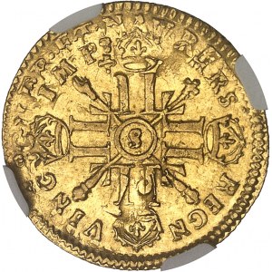 Louis XIV (1643-1715). Half-louis with eight Ls and insignia, reformation 1701, S, Reims.