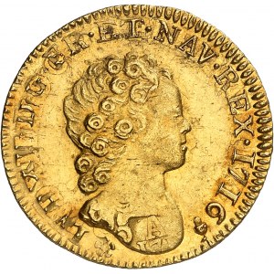 Ludvík XV (1715-1774). Louis d'or aux insignes, 2. typ 1716, S, Remeš.