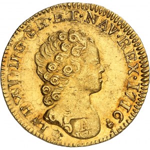 Luigi XV (1715-1774). Louis d'or aux insignes, 2° tipo 1716, S, Reims.