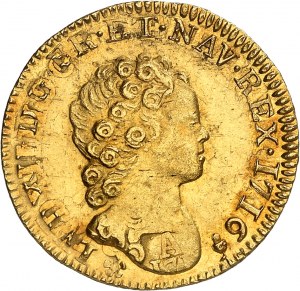 Ludwik XV (1715-1774). Louis d'or aux insignes, 2. typ 1716, S, Reims.