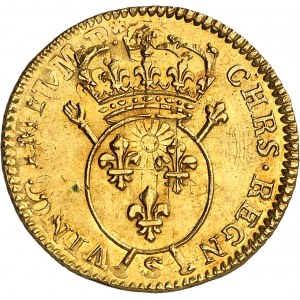 Ľudovít XV (1715-1774). Louis d'or aux insignes, 2. typ 1716, S, Remeš.