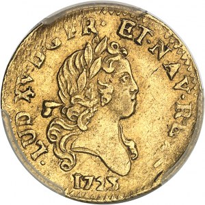 Luigi XV (1715-1774). Mezzo luigi d'oro con 2 L, fondo bianco 1723, W, Lille.