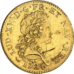 Ludwig XV (1715-1774). Doppelter Goldlouis, genannt Mirliton 1724, A, Paris.