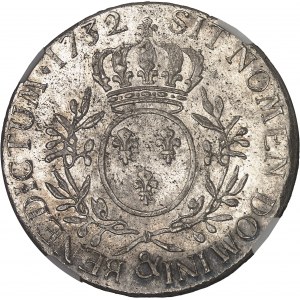 Ludwig XV (1715-1774). Ecu aux rames d'olivier 1732, &amp;, Aix-en-Provence.