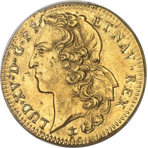 Ludwig XV (1715-1774). Doppelter Goldlouis mit Bandelier 1744, &amp;, Aix-en-Provence.