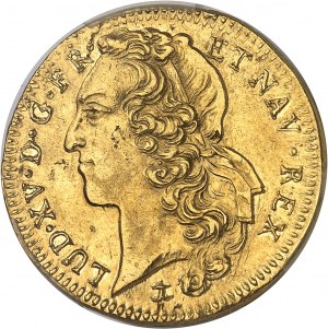 Ludwig XV (1715-1774). Doppelter Goldlouis mit Bandelier 1744, &, Aix-en-Provence.
